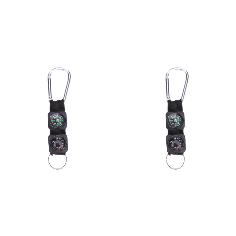 Carabiner Compass Thermometer Compact Outdoor Hiking Camping Survival Tool 7