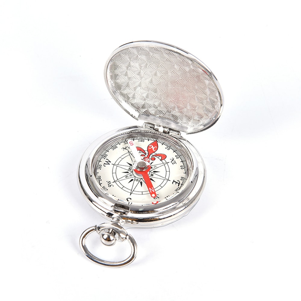Vintage Explorer Portable Hiking Compass Keychain Flip Pocket Watch Navigation Tool 4