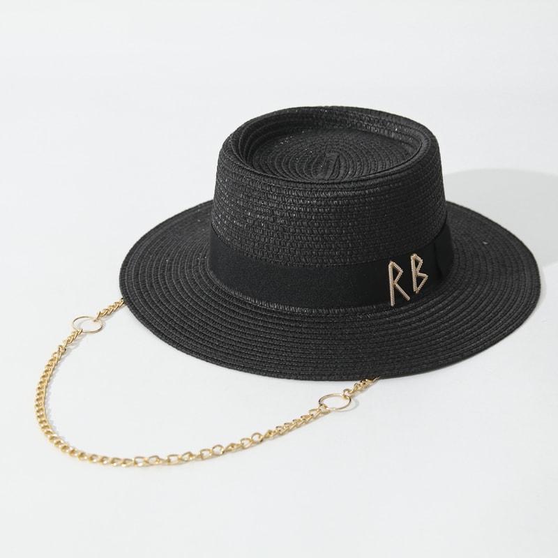 Elegant Womens Summer Straw Hat With Ribbon Decoration Beach Travel Sun Hat 4