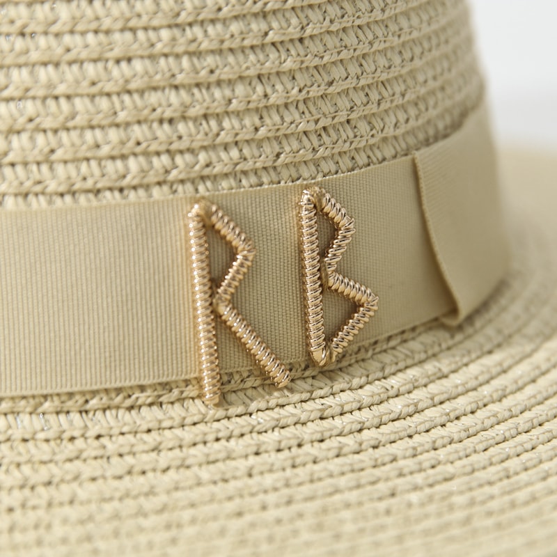 Elegant Womens Summer Straw Hat With Ribbon Decoration Beach Travel Sun Hat 5