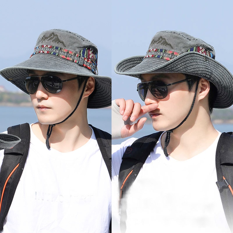 Summer Panama Bucket Hat For Men Women Wide Brim Beach Sun Protection 1