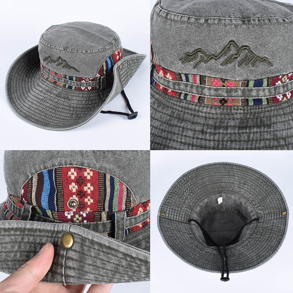 Summer Panama Bucket Hat For Men Women Wide Brim Beach Sun Protection 4