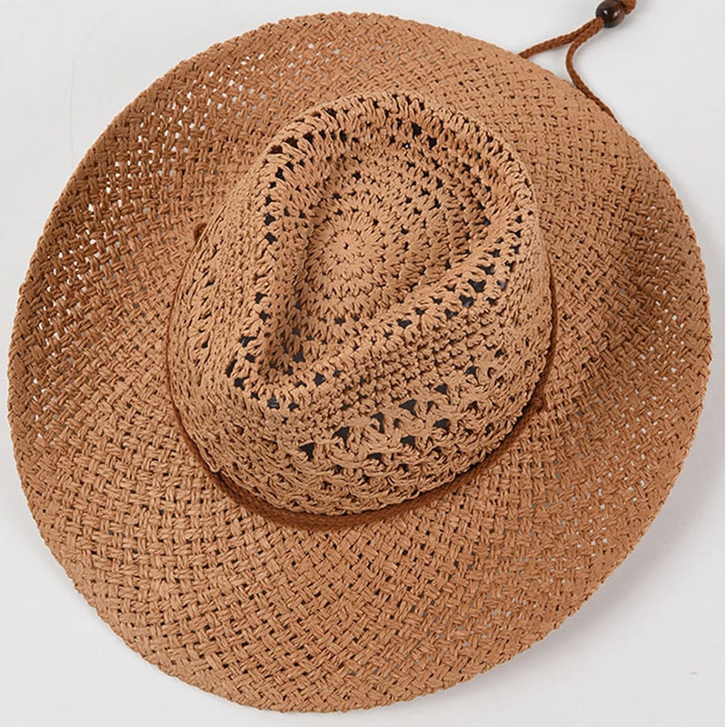 Breathable Panama Straw Hat For Men Women Wide Brim Sun Protection Travel Beach Hat 5