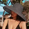 Vintage Womens Straw Wide Brim Sun Hat Breathable Beach Hat For Summer Style Sun Protection 0