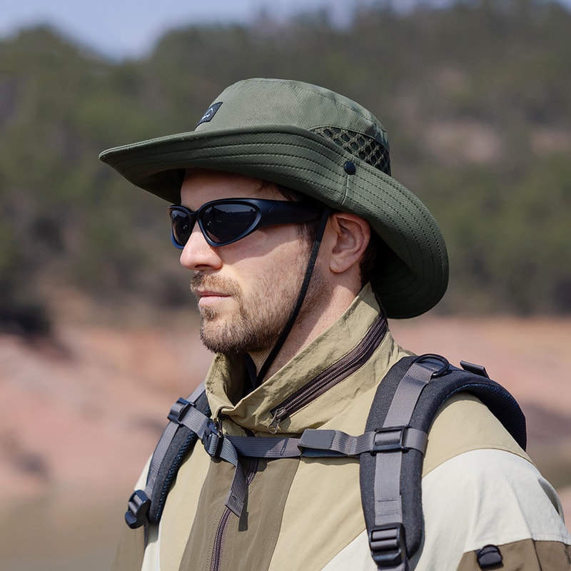 Mens Summer Fishing Hat With Wide Brim UV Protection 2