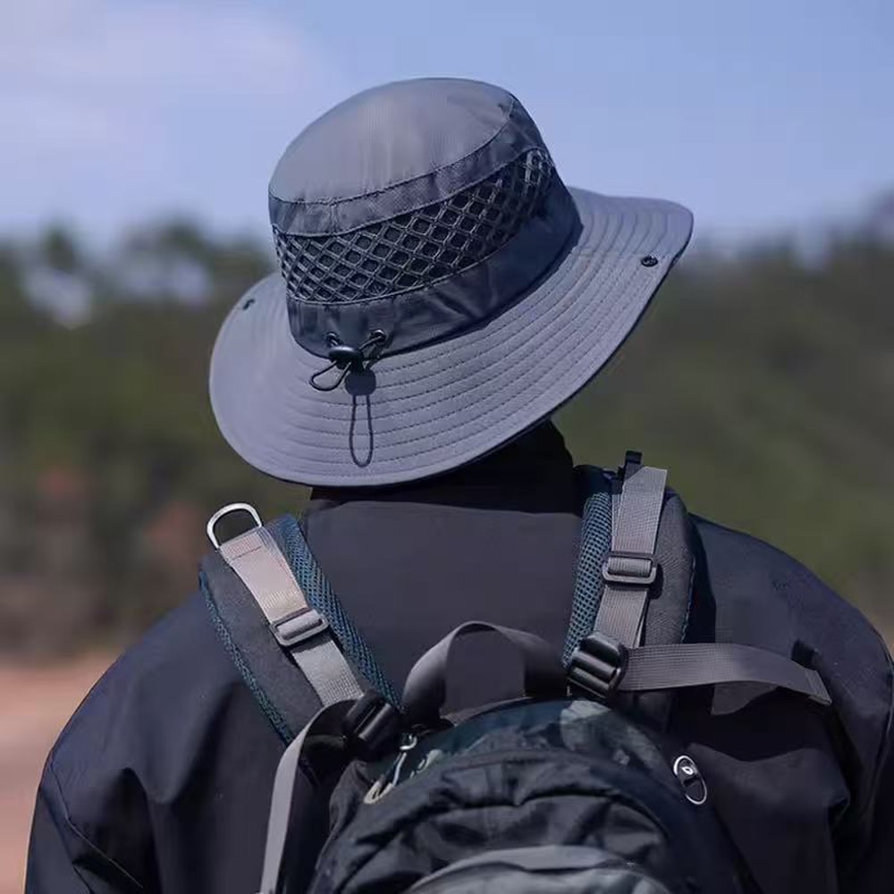 Mens Summer Fishing Hat With Wide Brim UV Protection 4