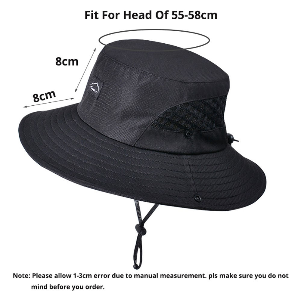 Mens Summer Fishing Hat With Wide Brim UV Protection 5