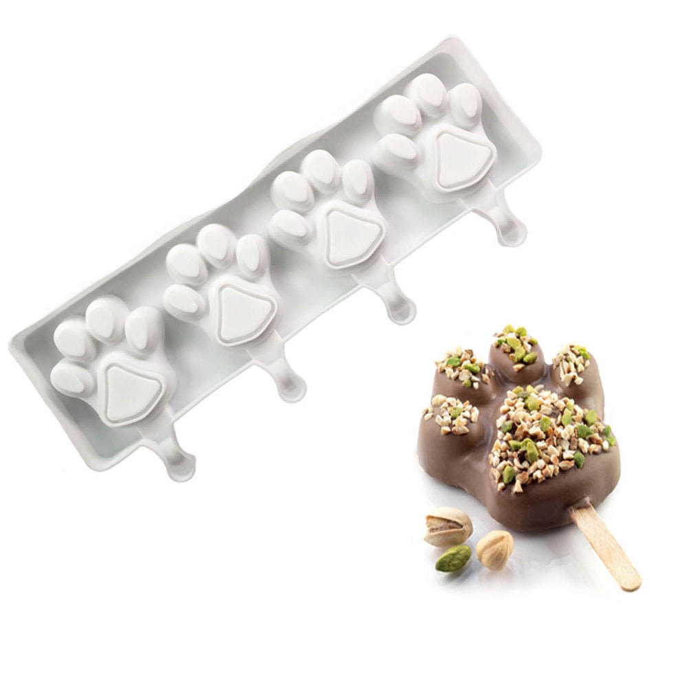 Dog Paw Silicone Ice Cream Mold Non Stick Popsicle Summer Treats 0
