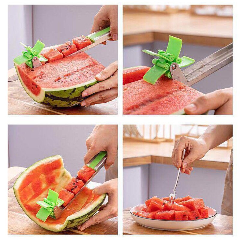 Premium Stainless Steel Watermelon Cutter & Fruit Slicer for Cubes