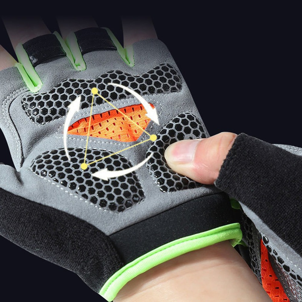 Premium Breathable Half Finger Cycling Gloves Anti Slip Grip & Unisex Gym Fitness Gloves