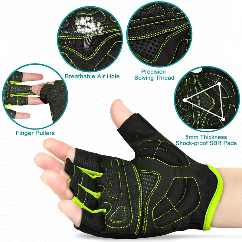 Unisex Gel Padded Cycling Gloves Anti Slip Bike Gloves 4
