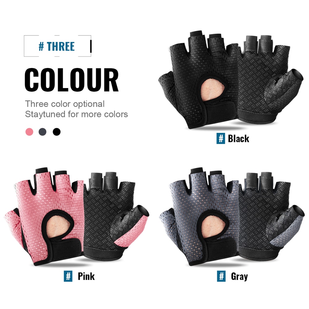 Womens Breathable Gym Anti Slip Cycling Gloves Half Finger Workout Breathable Gym Gloves 4