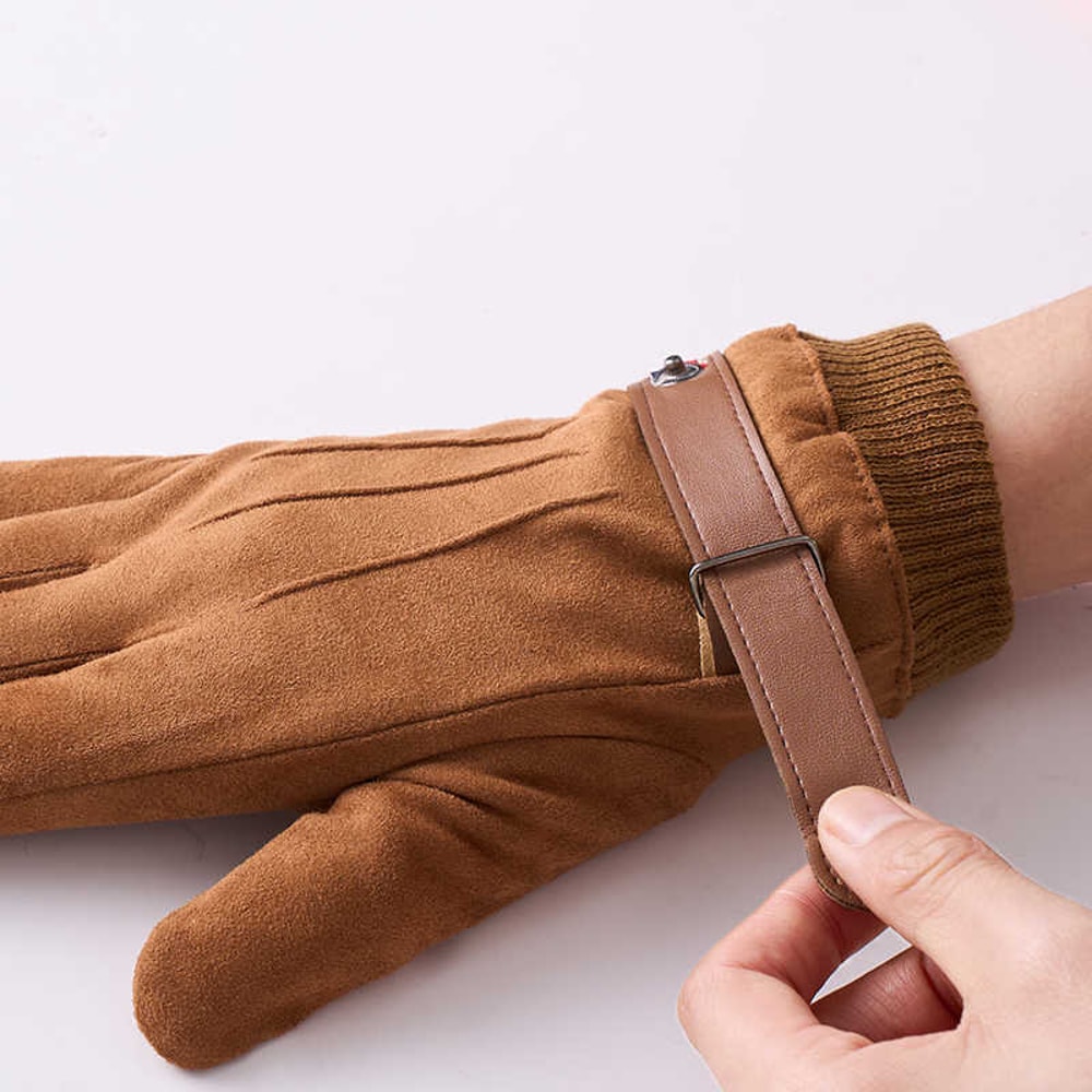 Warm Suede Touchscreen Winter Cycling Gloves For Men Outdoor Riding Delivery 2