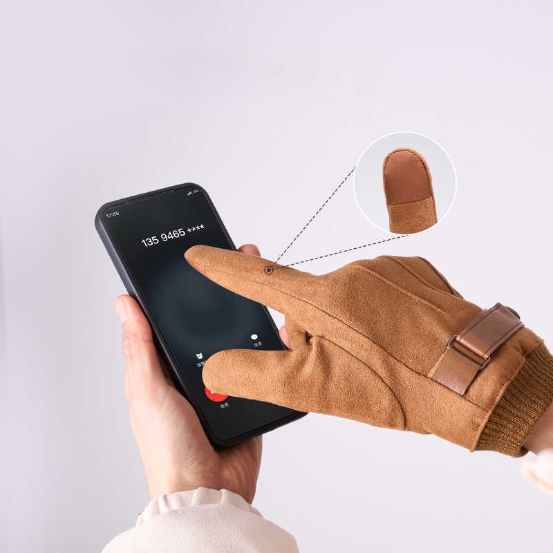 Warm Suede Touchscreen Winter Cycling Gloves For Men Outdoor Riding Delivery 3