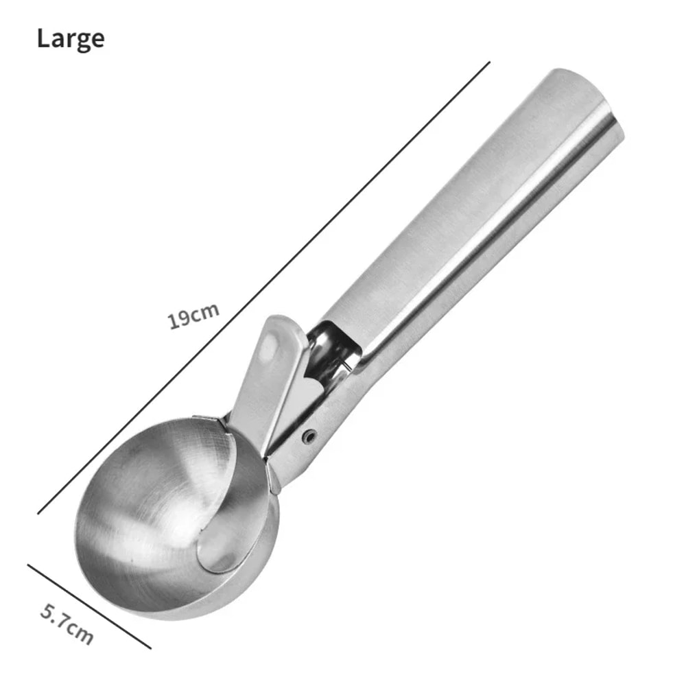 Premium Stainless Steel Ice Cream Fruit Scoop Dual Purpose Kitchen Tool 6