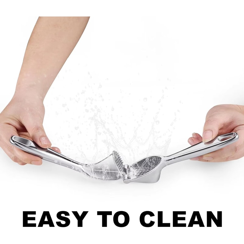 Premium Zinc Alloy Garlic Press Tool with Ergonomic Grip & Easy Clean Design