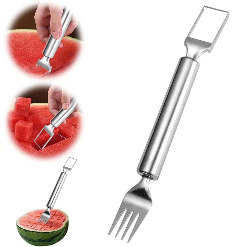 Dual Head Watermelon Slicer Fruit Cutter Stainless Steel Kitchen Tool 0