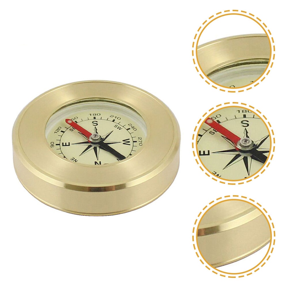 Vintage Brass Pocket Compass for Hiking & Outdoor Navigation