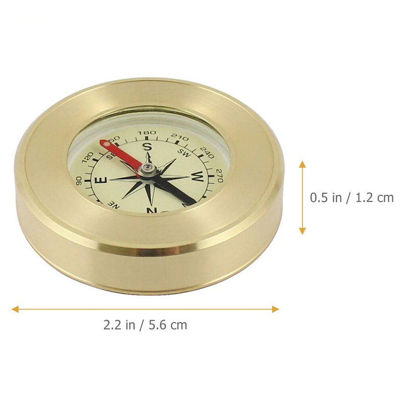 Vintage Brass Pocket Compass for Hiking & Outdoor Navigation