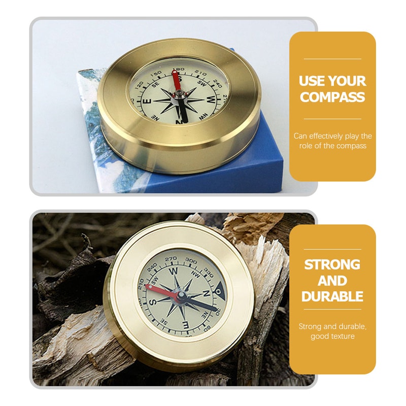 Vintage Brass Pocket Compass for Hiking & Outdoor Navigation
