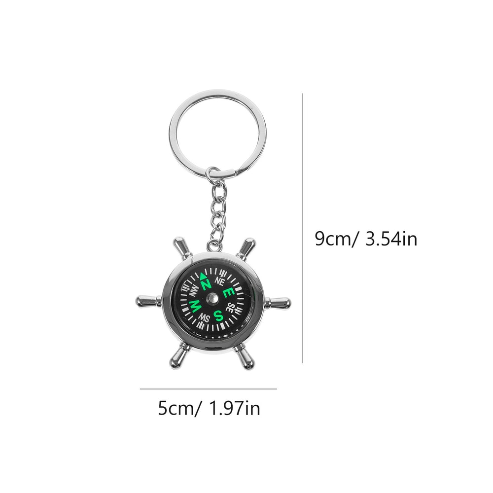 Mini Zinc Alloy Survival Compass Keychain for Hiking & Outdoor Adventures