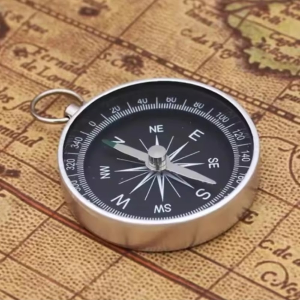 Portable Mini Compass Keychain Aluminum Outdoor Travel Adventure Tool