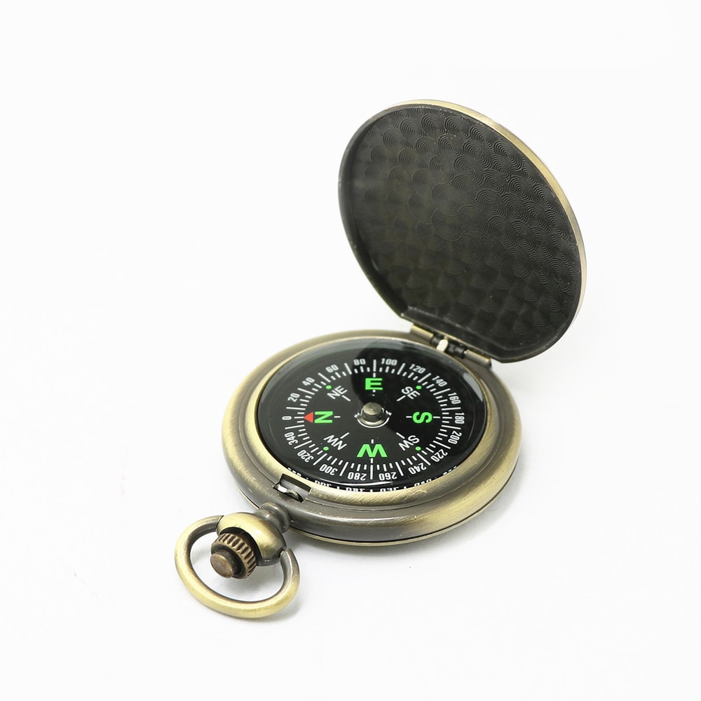 Vintage Pocket Compass Portable Hiking Compass with Accurate Navigation