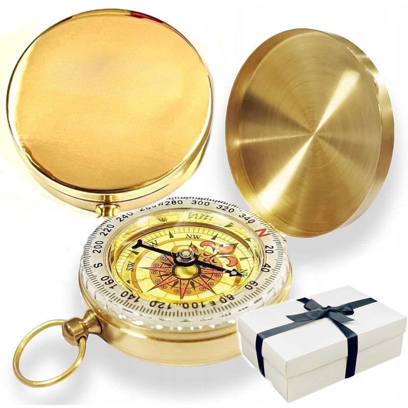 Brass Survival Compass High Accuracy Portable Waterproof Navigation Tool for Hiking