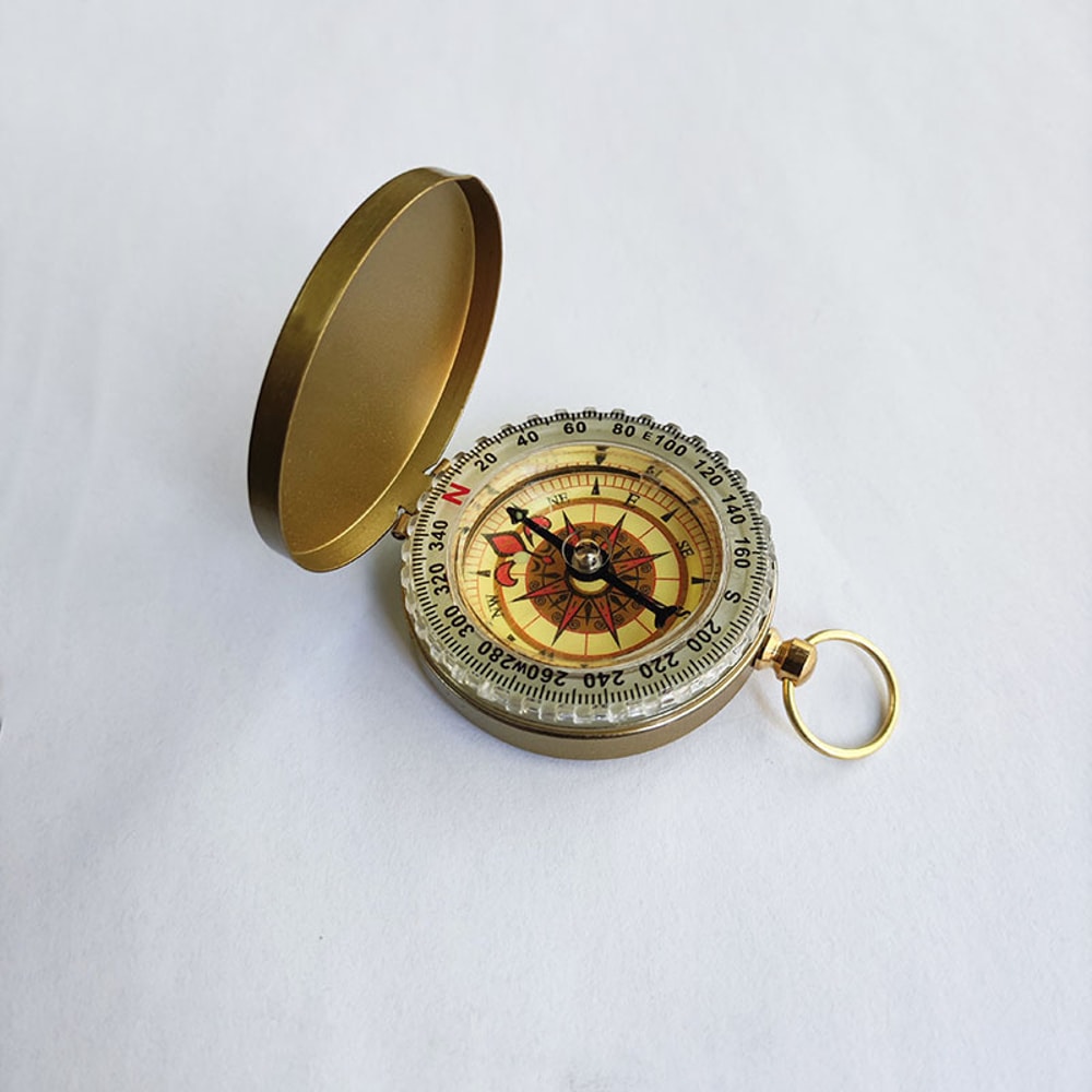 Brass Survival Compass High Accuracy Portable Waterproof Navigation Tool for Hiking
