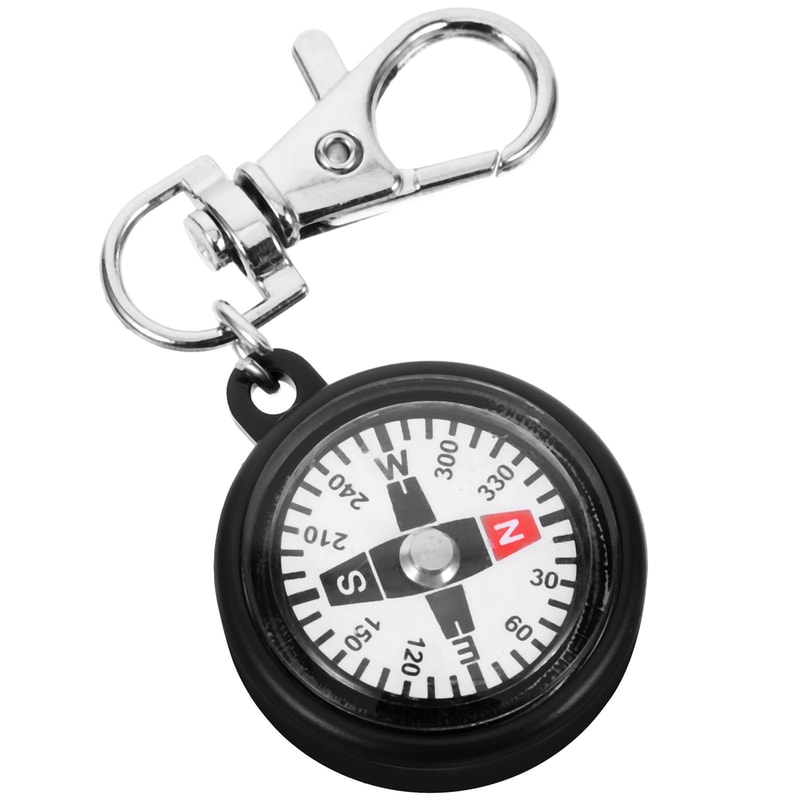 Portable Mini Compass Keychain for Outdoor Hiking & Survival