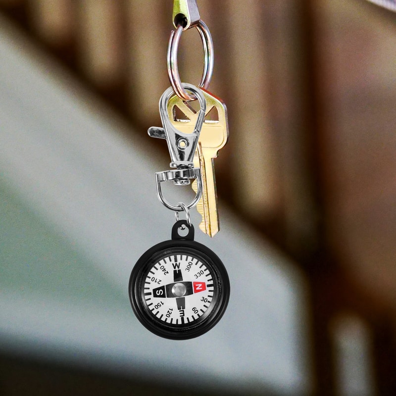 Portable Mini Compass Keychain for Outdoor Hiking & Survival