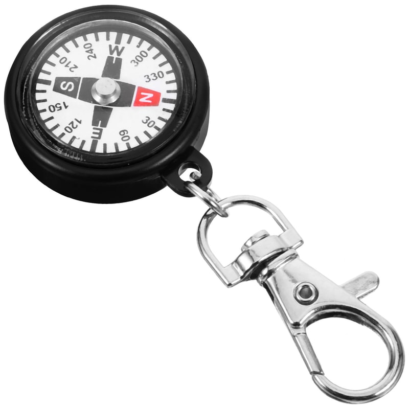 Portable Mini Compass Keychain for Outdoor Hiking & Survival