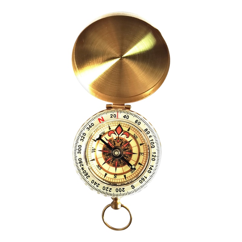 Vintage Pocket Compass Pendant For Camping Hiking Outdoor Navigation 0