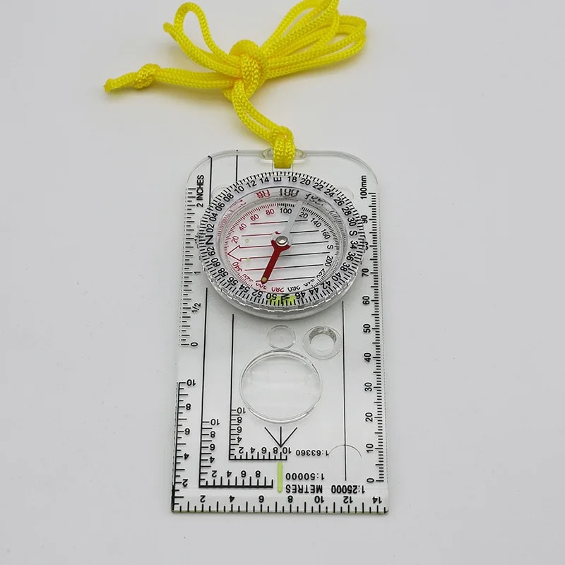 Tactical Multifunction Compass With Map Measurer Hiking Scale 6