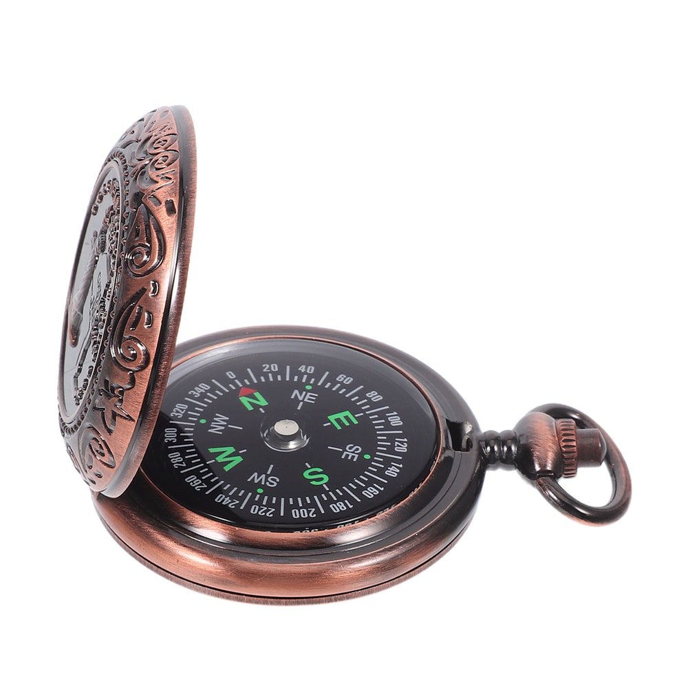 Vintage Pocket Watch Compass Portable Hiking Survival Tool
