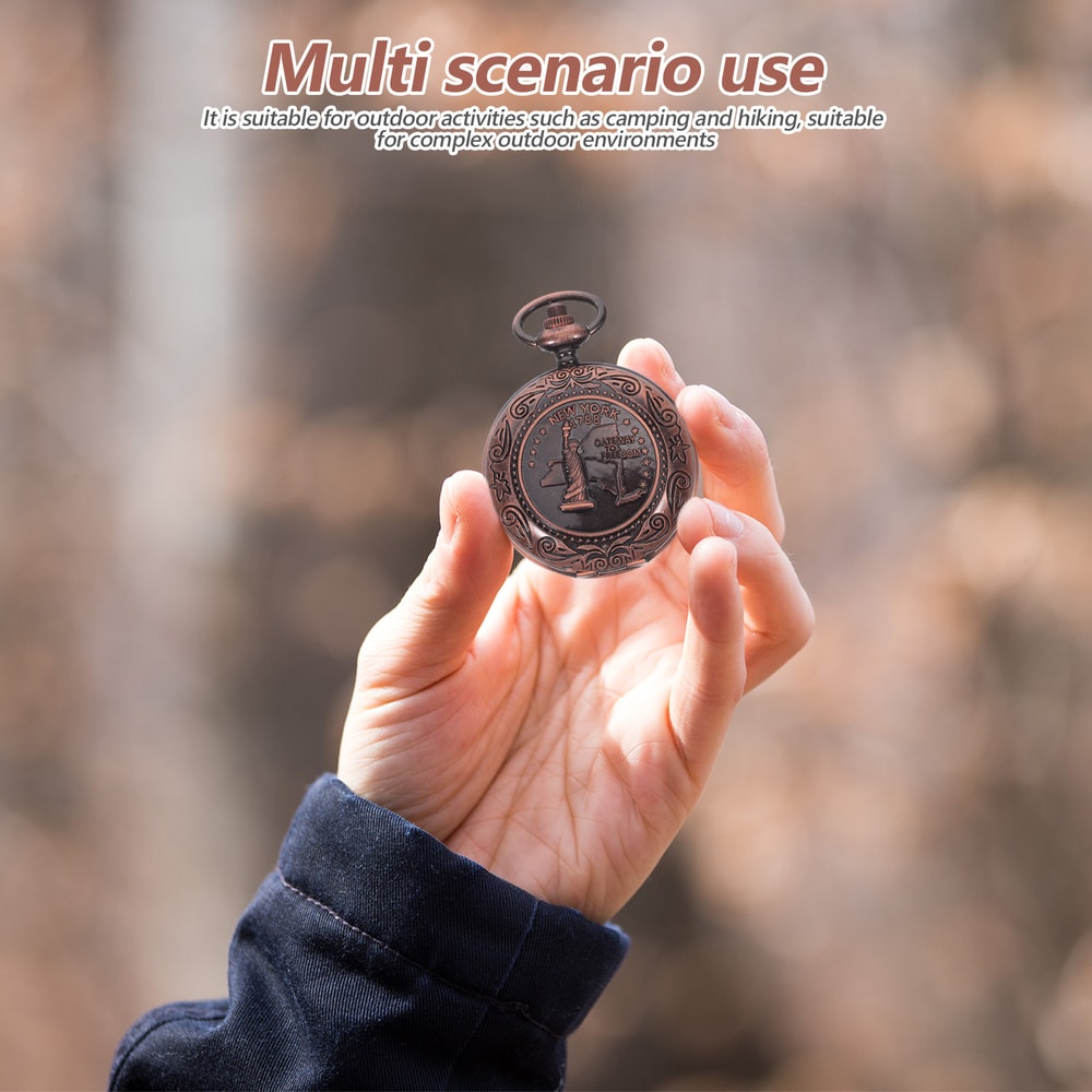 Vintage Pocket Watch Compass Portable Hiking Survival Tool
