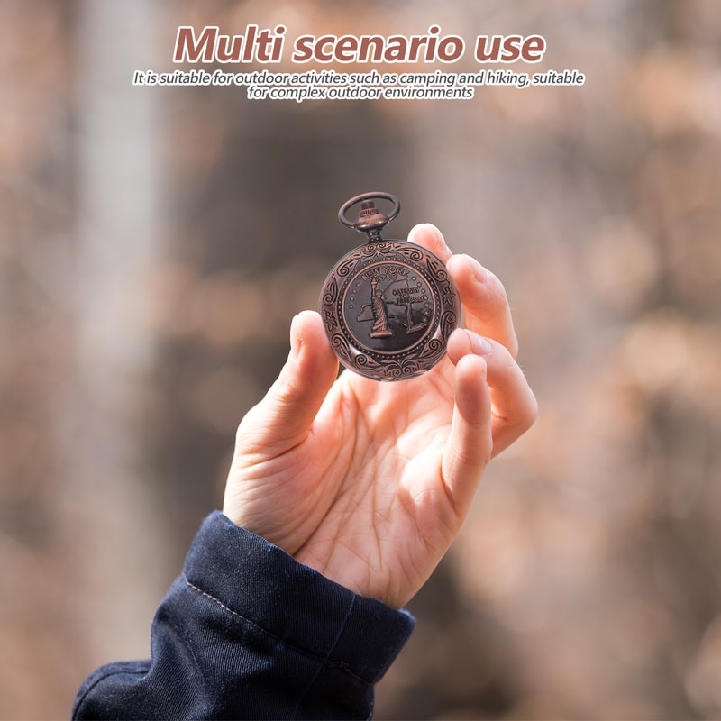 Vintage Pocket Watch Compass Portable Hiking Survival Tool