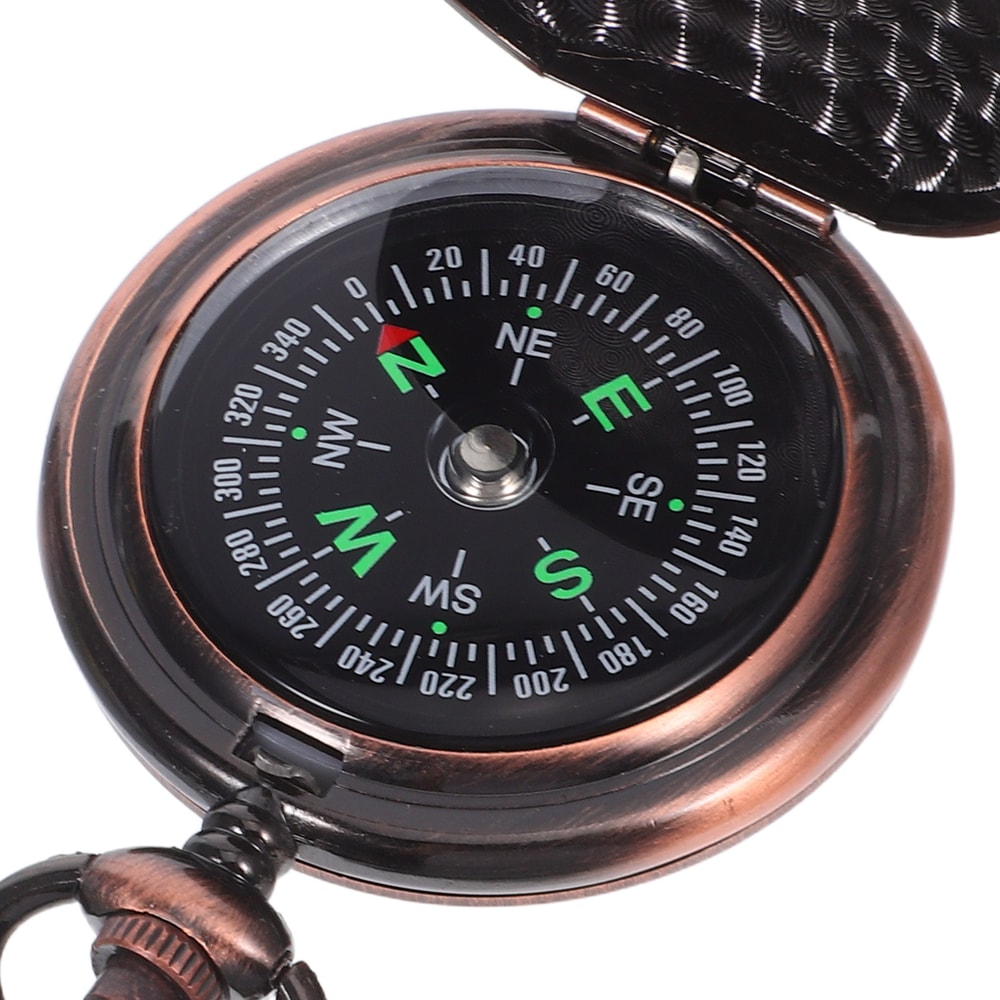 Vintage Pocket Watch Compass Portable Hiking Survival Tool