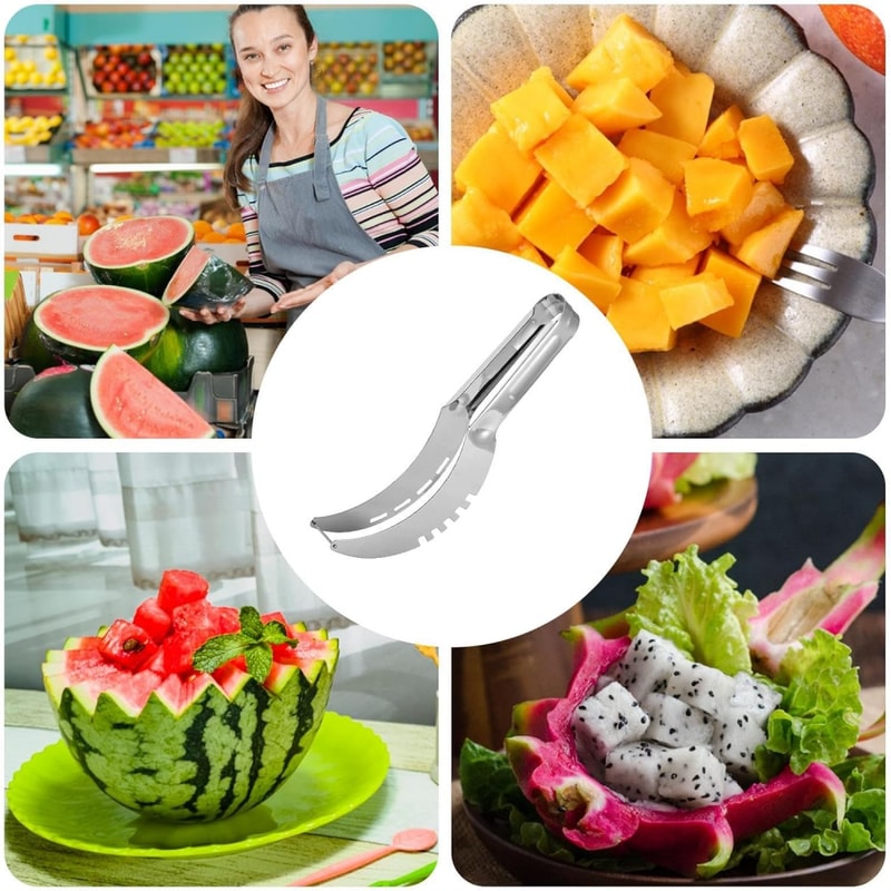Premium Stainless Steel Watermelon Slicer Soft Fruit Cutter 5