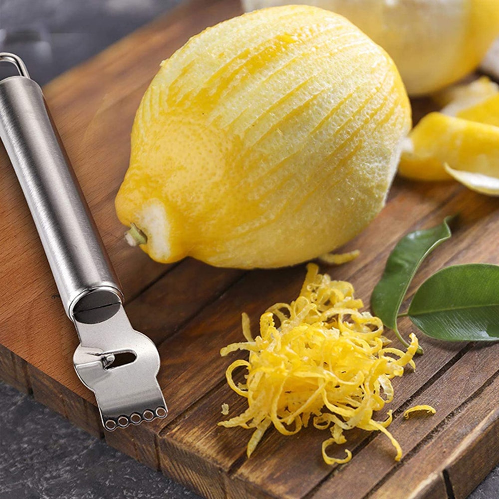 Stainless Steel Lemon Zester & Citrus Peeler Premium Zest Grater Kitchen Tool
