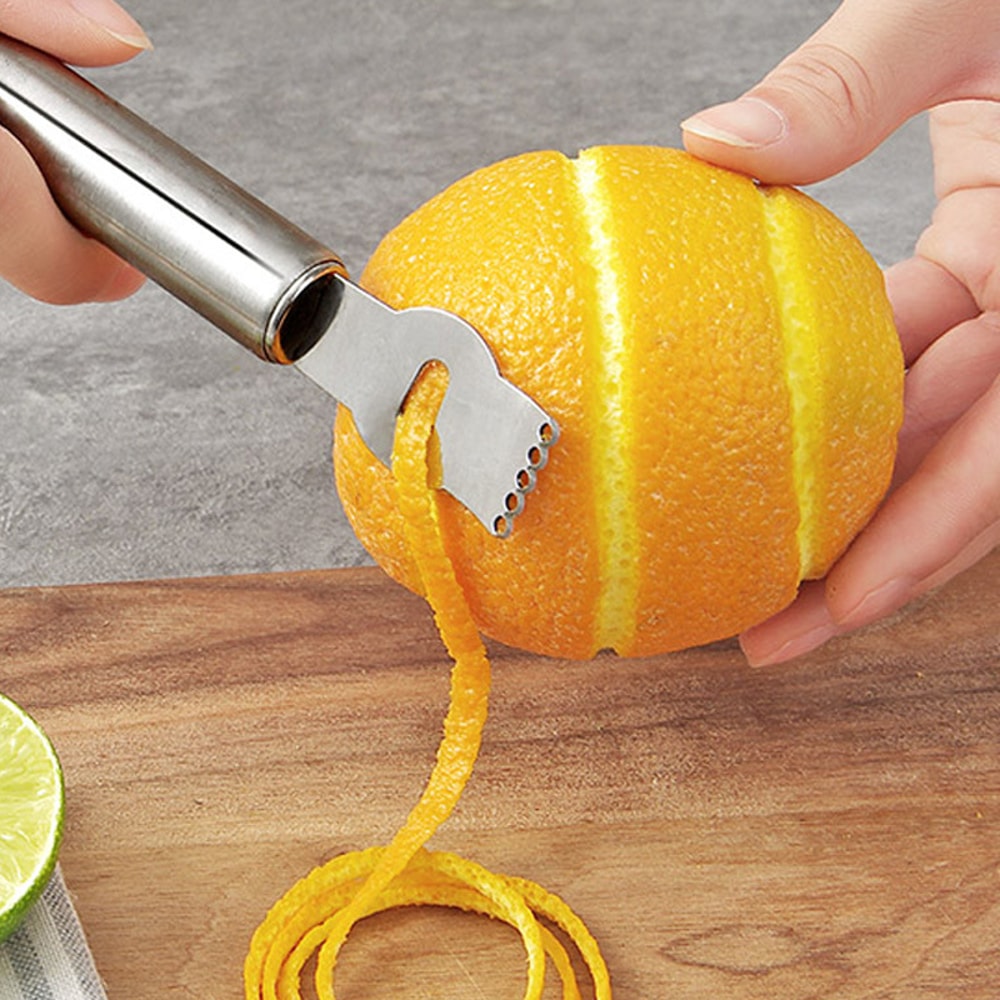 Stainless Steel Lemon Zester & Citrus Peeler Premium Zest Grater Kitchen Tool