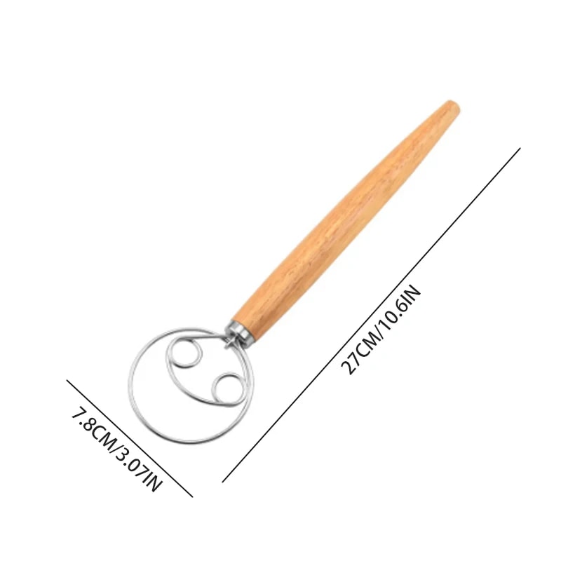 Premium Danish Dough Whisk Stainless Steel Bread Mixing Tool 3
