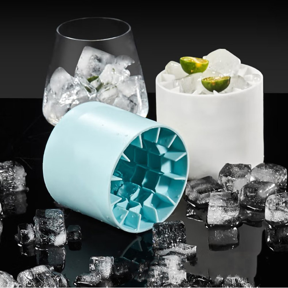 Premium Silicone Ice Cube Mold Round Ice Bucket DIY Ice Maker For Homemade Drinks 4