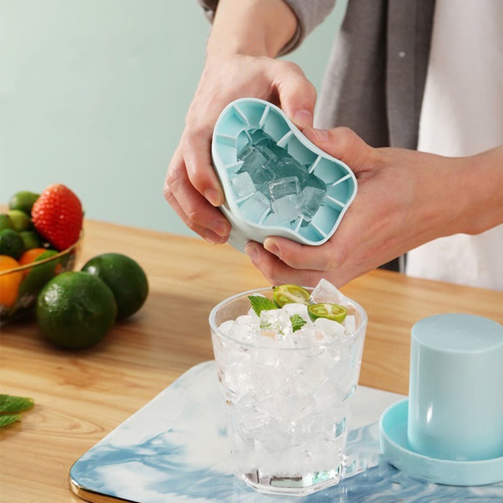Premium Silicone Ice Cube Mold Round Ice Bucket DIY Ice Maker For Homemade Drinks 5