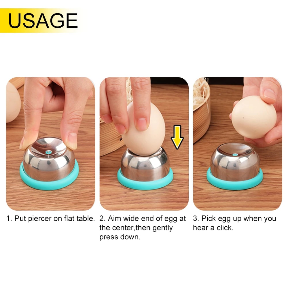 Stainless Steel Egg Hole Puncher Prevent Egg Cracking During Boiling 2