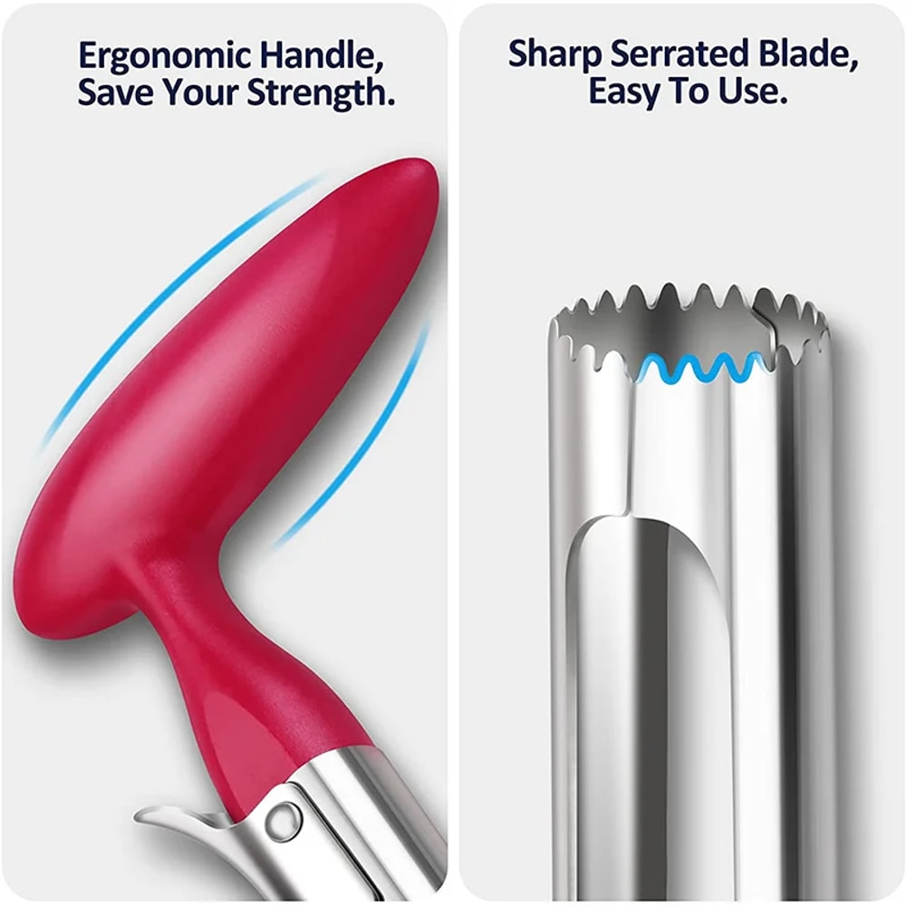 Premium Stainless Steel Apple Corer & Fruit Slicer Easy Core Remover Tool