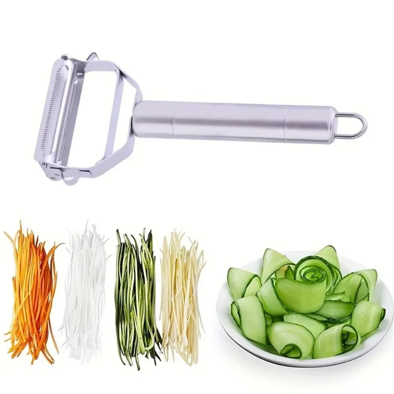 Premium Stainless Double Sided Vegetable Peeler Multi Functional Grater 0