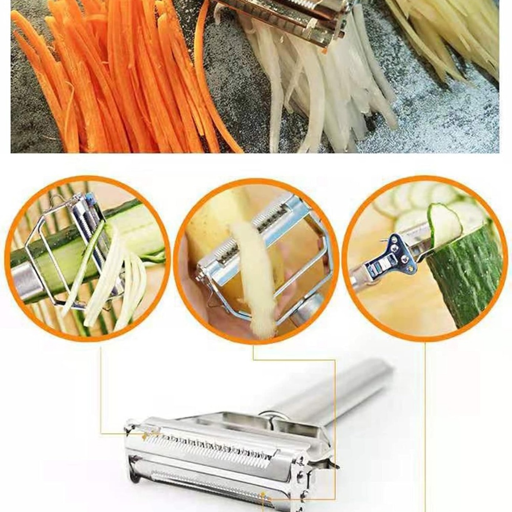 Premium Stainless Double Sided Vegetable Peeler Multi Functional Grater 3