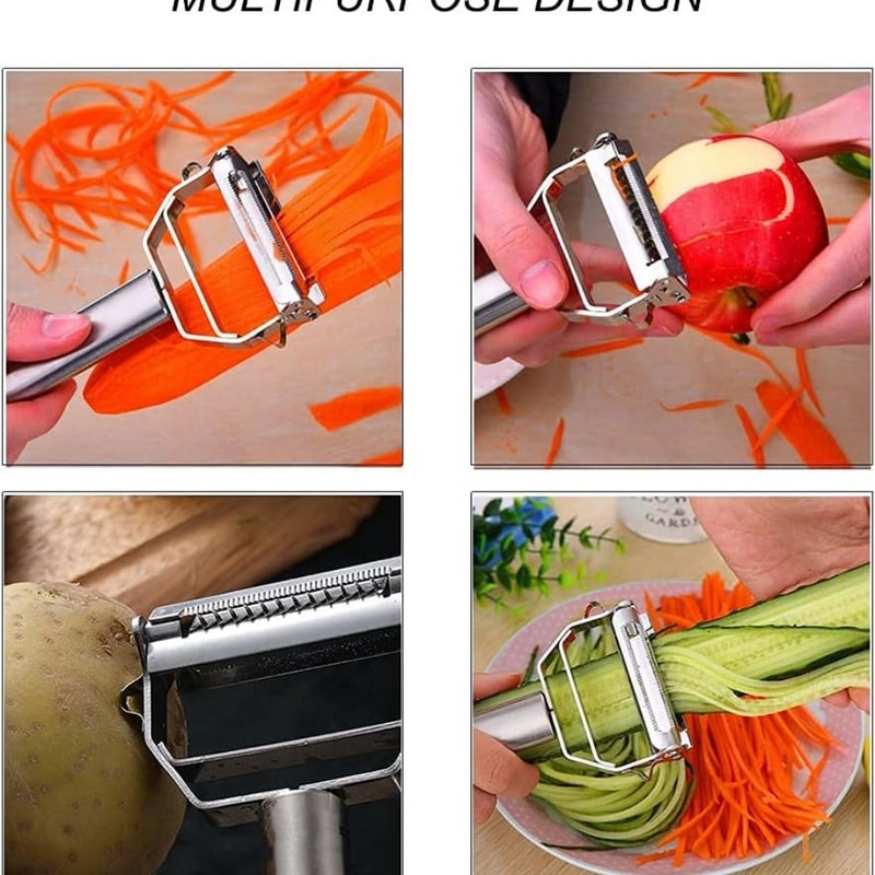 Premium Stainless Double Sided Vegetable Peeler Multi Functional Grater 4