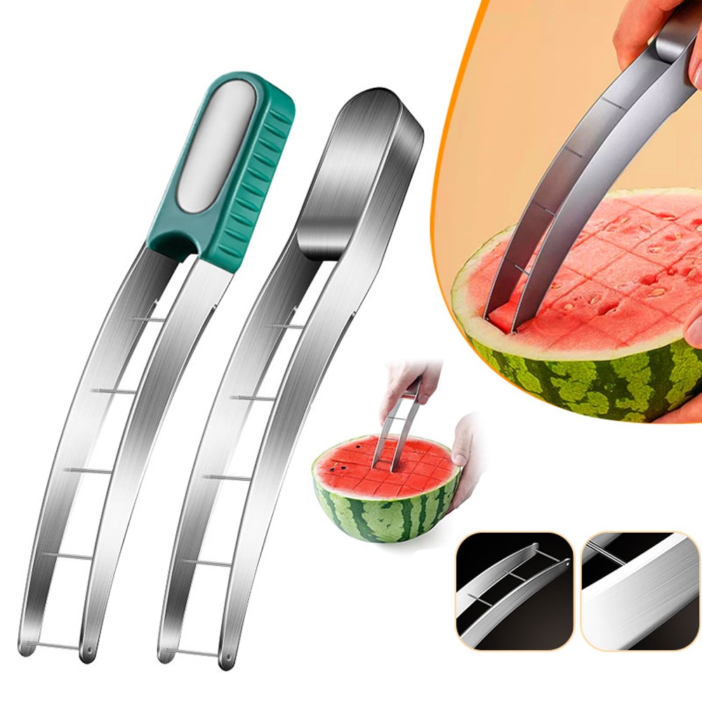 Premium Watermelon Cutter Fruit Slicer Stainless Steel Melon Cube Maker 0